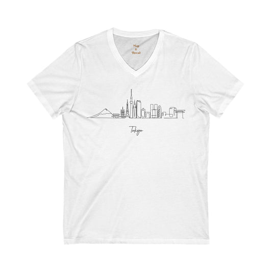 Unisex Jersey Short Sleeve V-Neck Tee "Tokyo"